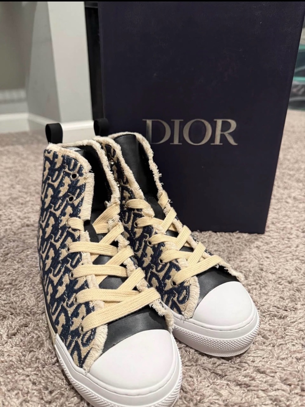 Blue and White Sneakers